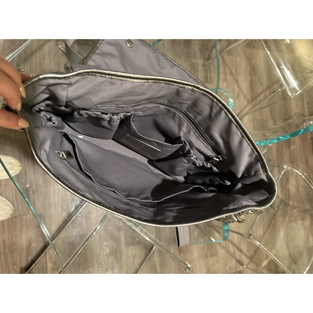 Coach Signature Snaphead Blue‎ Silver Multifunction Diaper Baby Messenger Bag